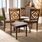 Baxton Studio Lylah Grey Upholstered and Walnut Wood 4-Piece Dining Chair Set 167-9876 - alternate 7